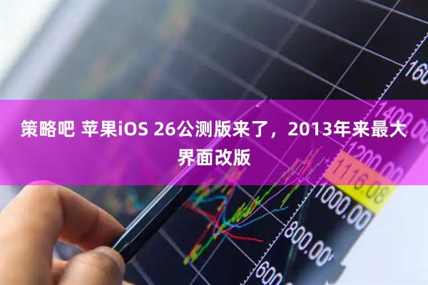 策略吧 苹果iOS 26公测版来了，2013年来最大界面改版