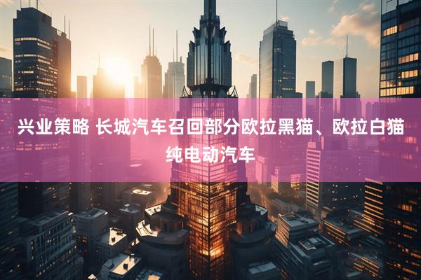 兴业策略 长城汽车召回部分欧拉黑猫、欧拉白猫纯电动汽车